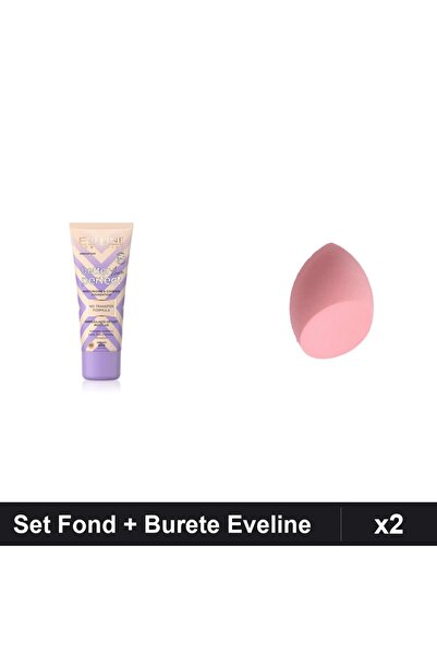 Makeup Set of 2 Eveline Better the Perfect 05 Creamy Beige Foundation 30ml + ...