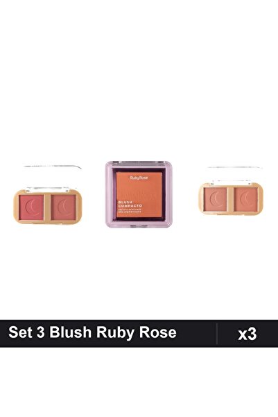 Makeup Set 3 Blush Ruby Rose Cheek To Cheek 01 02 + Blush Compact BL 10, Pale...