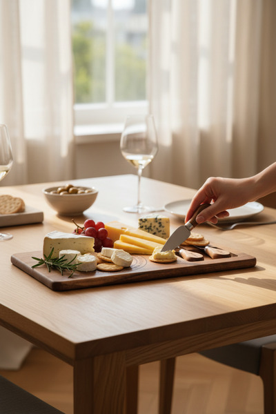 Akayev Acacia Knife Cheese Presentation Set 38X19 cm