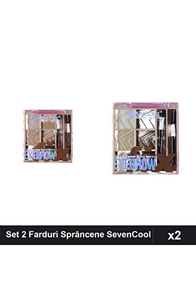 Makeup Set 2 Farduri Sprâncene SevenCool Nr 1 și Nr 3, Machiaj Profesional