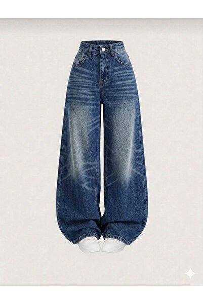 Semesia Salaş Cepli Bol Kesim Baggy Retro Jeans