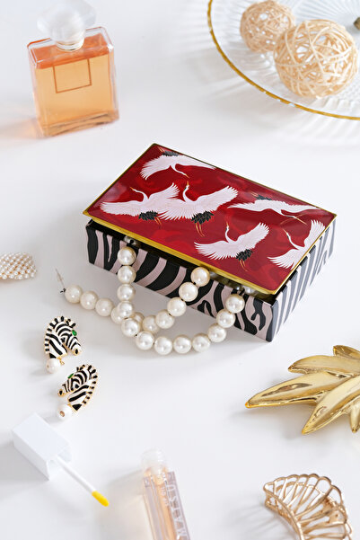 Daks Premium Turna Desenli Dekoratif Organizer Kutu – Takı, Makyaj, Dikiş ve ...