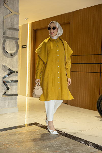 Suede Style 6435 - Comfortable Buttoned Shawl Detailed Long Women's Viva Cap