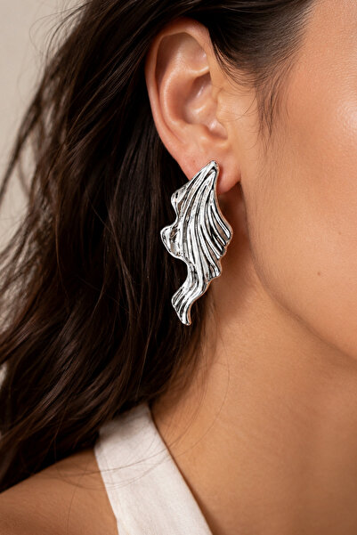 AURRARİ Silver Premium Anti-Tarnish Wide Lightweight Earrings