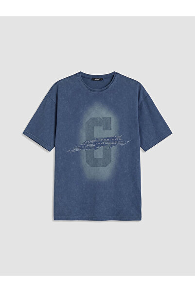 LC Waikiki Tricou pentru bărbați XSIDE, albastru marin, cu imprimeu și guler ...