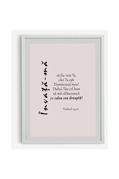 OEM Christian painting: Teach me the right way Psalm 143: 10 40x30cm. WHITE