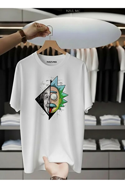 İnazuma Outdoors Tricou alb unisex, supradimensionat, din bumbac imprimat, cu...
