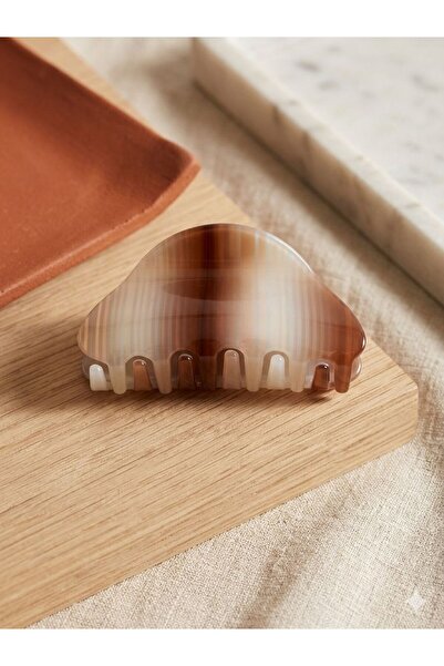 LUXENYA DESİGN Large Size Transparent Striped Bone Clip Strong Grip Hair Clip...