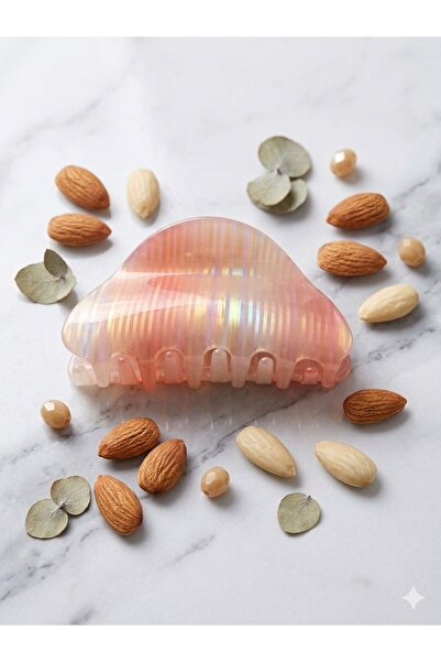 LUXENYA DESİGN Large Size Transparent Striped Bone Clip Strong Grip Hair Clip...