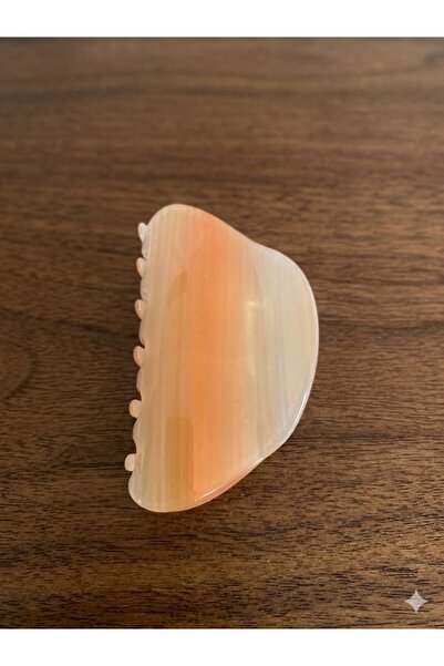 LUXENYA DESİGN Large Size Transparent Striped Bone Clip Strong Grip Hair Clip...