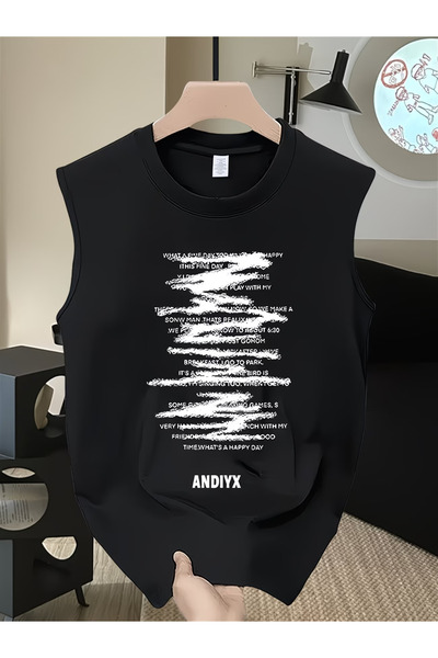 valeriae bellanova Tricou fără mâneci pentru bărbați, supradimensionat, cu de...