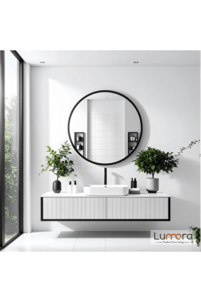 lumora mirror design Swirl Modern Siyah Boyalı MDF Çerçeveli Dekoratif Ayna