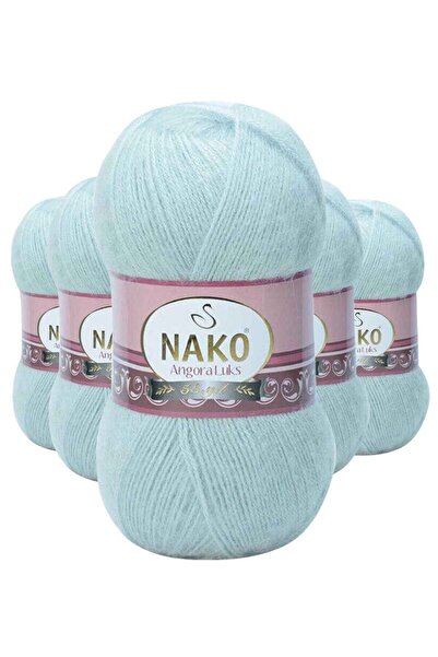 Royaleks Group 5 Pieces Angora Luxury Hand Knitting Yarn Palace Mint 10471