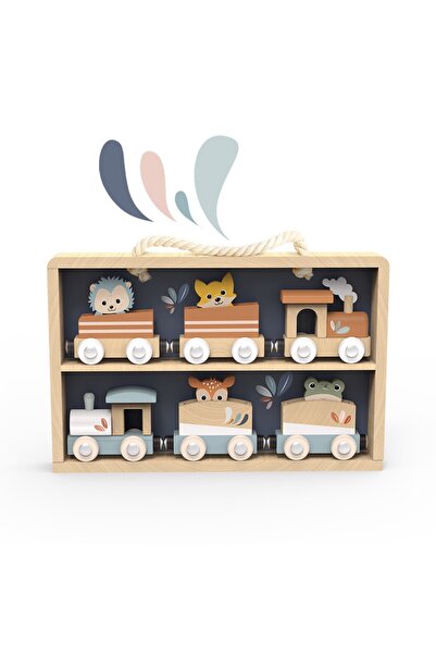 Speedy Monkey Animal Train in Wooden Box,