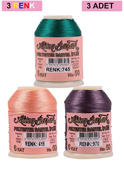 Royaleks Group 3 Pieces of Gold Spike Needle and Lace Thread 20 Gr - Royaleks...