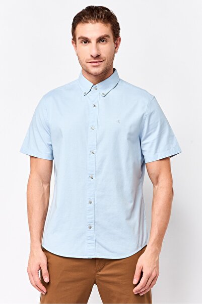 Calvin Klein Jeans Men Classic Fit Embroidered Logo Short Sleeve Casual Shirt...