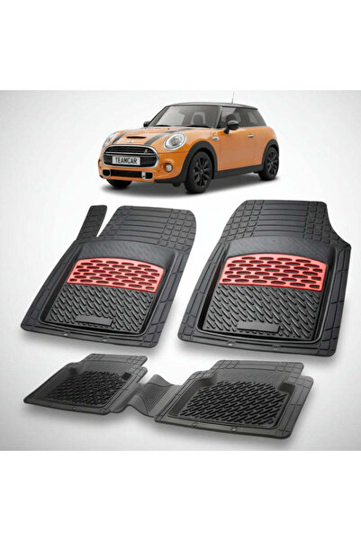 TEAMCAR MINI Hatch F55 F56 2014-2024 Πατάκια δαπέδου |   Κόκκινη Έκδοση – Ομα...