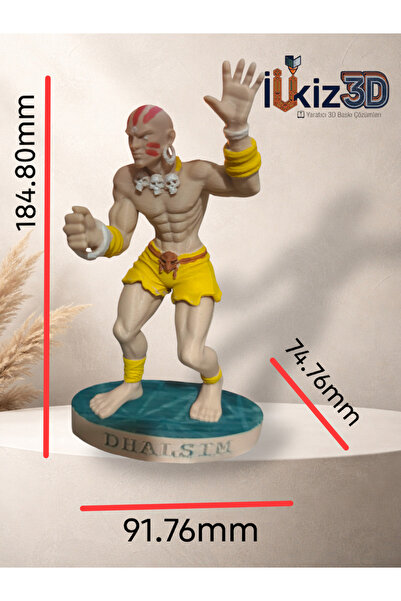 İlkiz3d Hand-Painted Street Fighter Dhalsim V2 Figure - 18.5 cm Gamer Room Decor