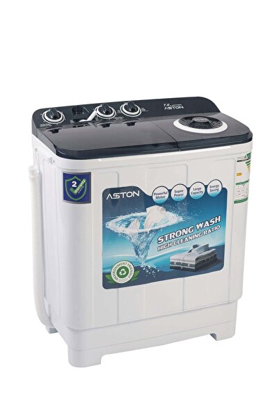 Aston Twin Tub Washing Machine, 7Kg, Without Pump, Single Water Inlet, White ...