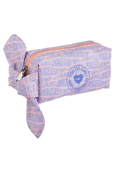 Zumzeria Colored Tube Pencil Case with Bow - Miss Lemonade 21x8x10cm