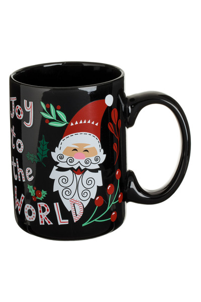Zumzeria Black New Bone Christmas Mug with Santa Claus 450ml