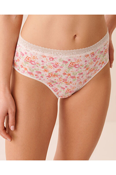 La Vie en Rose Super Soft Lace Trim High Waist Bikini Panty