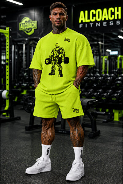 Alcoach Men's 2-Piece Bodybuilding Outfit - Polyester Sportswear, Breathable ...