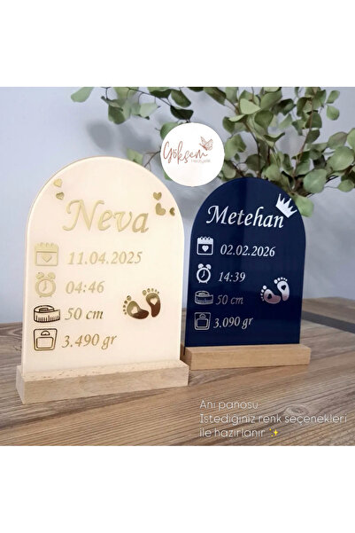 Gökçem hediyelik Bebek anı panosu , bebek hediye anı panosu
