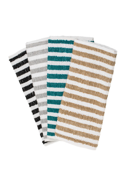 Zumzeria Set of White Kitchen Towels with Stripes 58x33cm - 4pcs