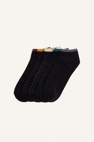 DeFacto Men's Seamless 5-Piece Cotton Booties Socks H9306Axns
