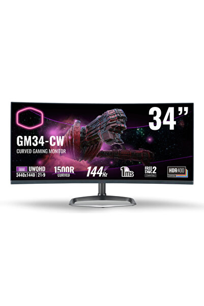 Cooler Master GM34-CW Ultra-Wide Curved Gaming Monitor 34" UWQHD 144Hz
