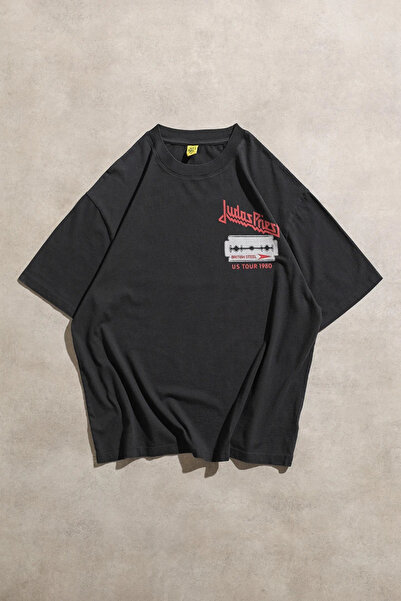 Overdrive Tricou cu mânecă scurtă Judas Priest British Steel US Tour 1980, ne...