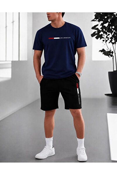 zeag Men's Los Angeles Printed Shorts T-Shirt Set