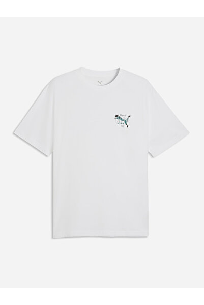 Puma Men White Graphic Print Relaxed Fit T-Shirt