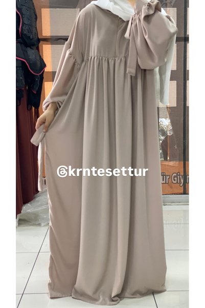 Hijab Dress with Tied Sleeves (Medina Silk)