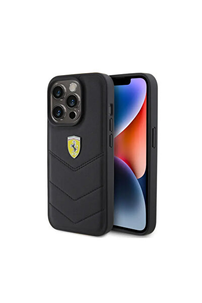 Ferrari FEHCP15LRDUK IPHONE 15 PRO 6.1 " NEGRU/HARDCASE MATAT CU LOGO METALIC "