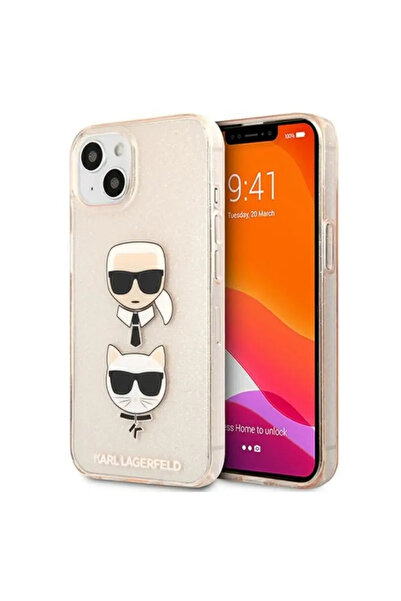 Karl Lagerfeld KLHCP13SKCTUGLGO Husă rigidă aurie cu sclipici pentru Apple iP...