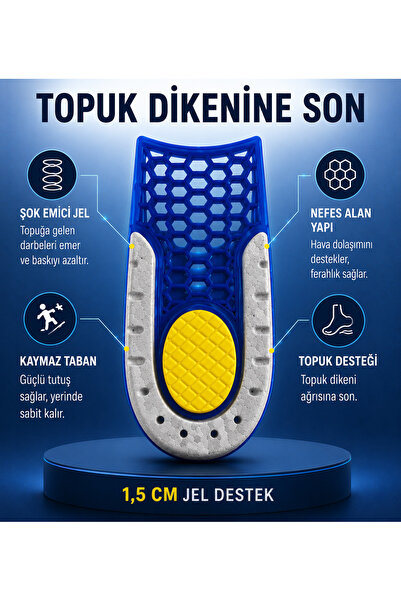 MK MAKERS Ortopedik Jel Silikon Tabanlık- Topukluk- Topuk Dikenini Yok Eder -...