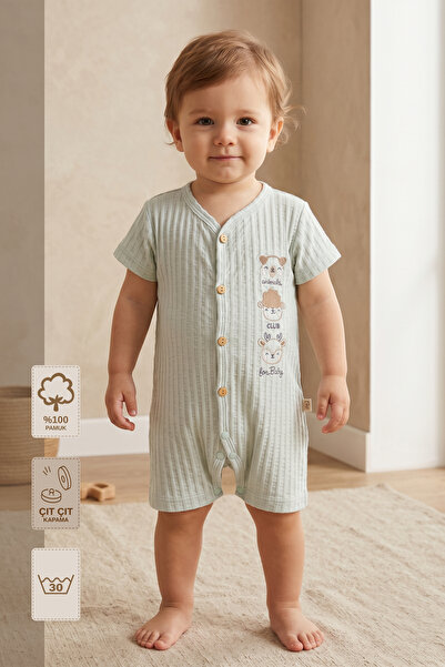 Minory Baby - %100 Pamuk Müslin Bebek Tulum