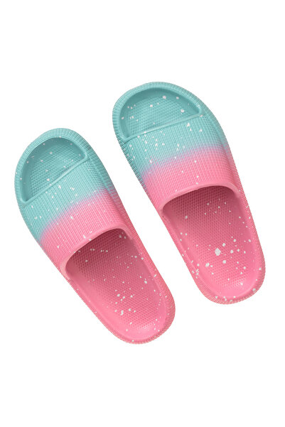 Zumzeria Pink Blue Ombre Slider Sandals with White Drops for Children