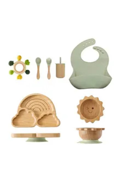 Arydoo Rainbow-Cloud Bamboo Baby Feeding Set, Eco-Friendly, Silicone, Suction...