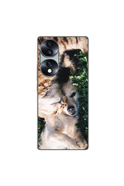 OEM Husa compatibila cu Honor 70 Silicon Gel Tpu Model Caine si Pisica