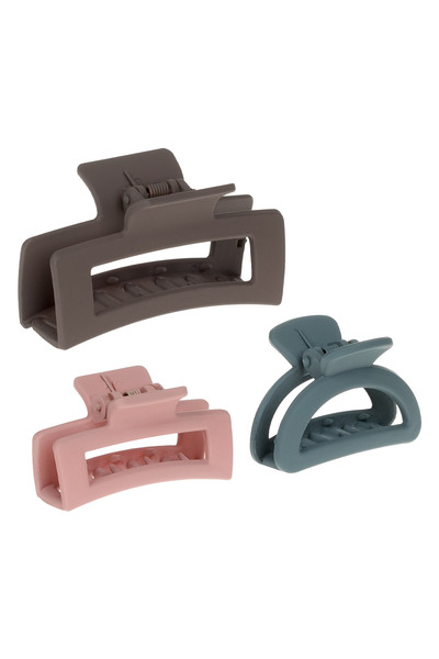 OEM Women's Hair Clips 3 Matte Colors - 3pcs