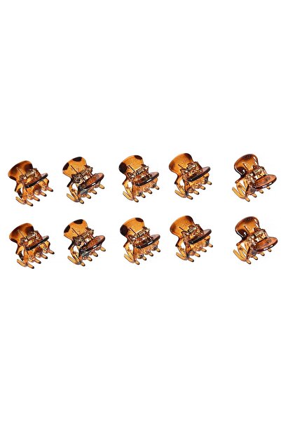 OEM Shiny Brown Hair Clips for Women 2cm - 10pcs