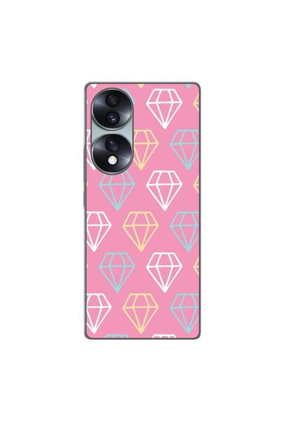 OEM Husa compatibila cu Honor 70 Silicon Gel Tpu Model Diamond Pattern Doodles
