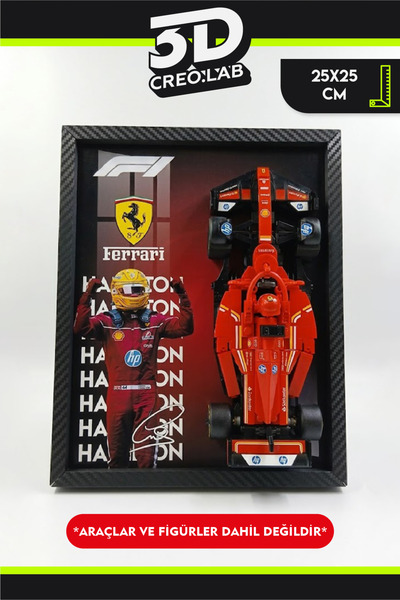 3Dcreo.lab Lego Formula 1 Speed Champions Uyumlu Pilot Baskılı Sanatsal Sergi...