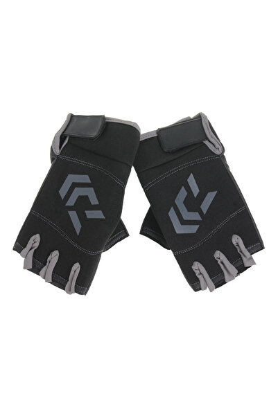 Zumzeria Black and Gray Gloves with Velcro & Cut Fingers for Men