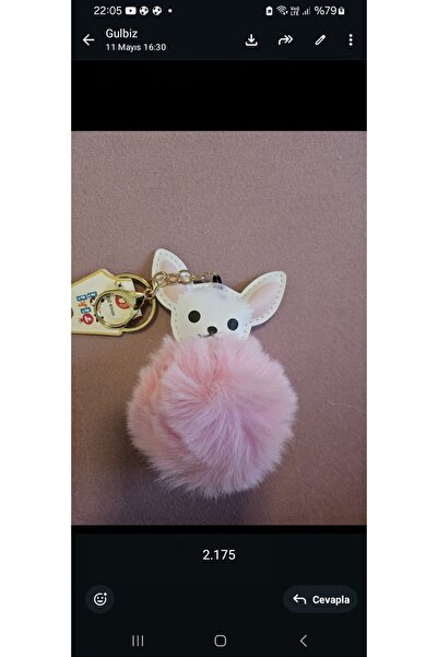 NO BRAND Artificial Leather Keychain and Bag Ornament with a Dog and Pink Pompom