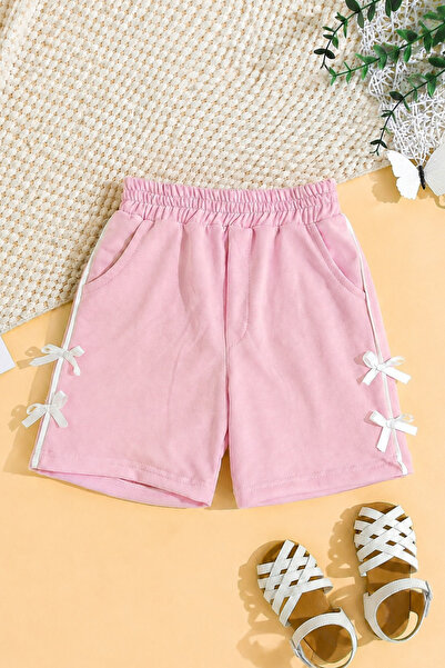 ESİLA KİDS Girls' Shorts Bow Patterned Summer Shorts