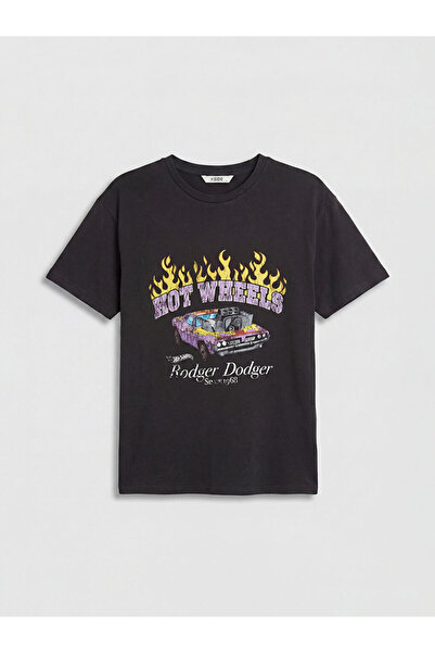 LC Waikiki Anthracite Hot Wheels Printed Women's T-Shirt